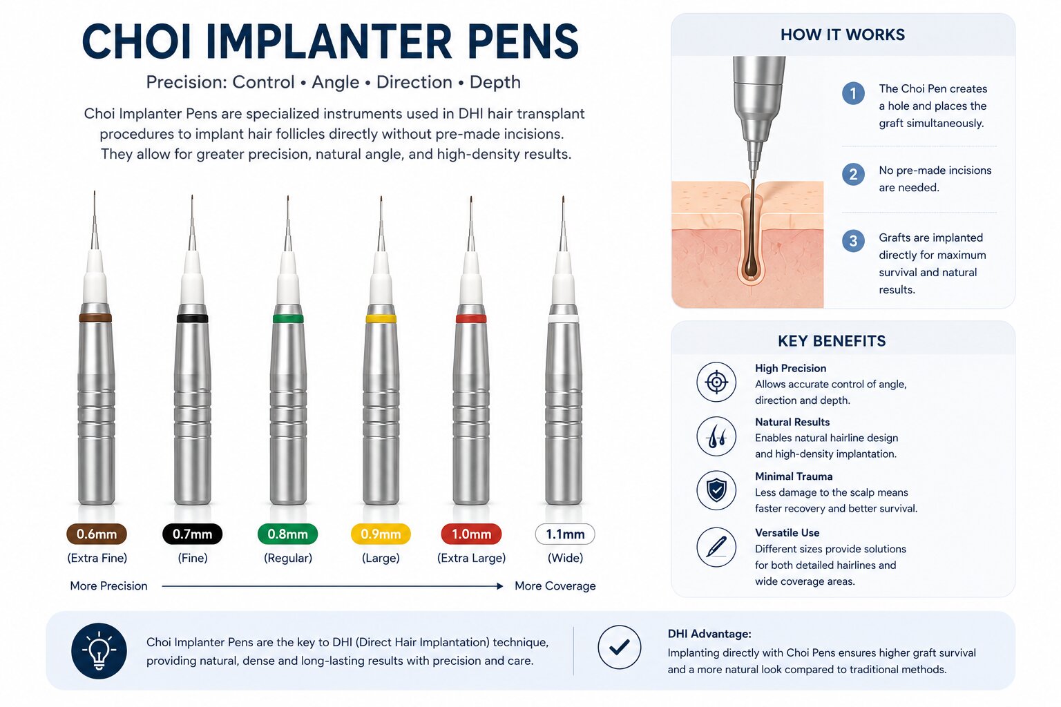 choi implanter pens for dhi hair transplant