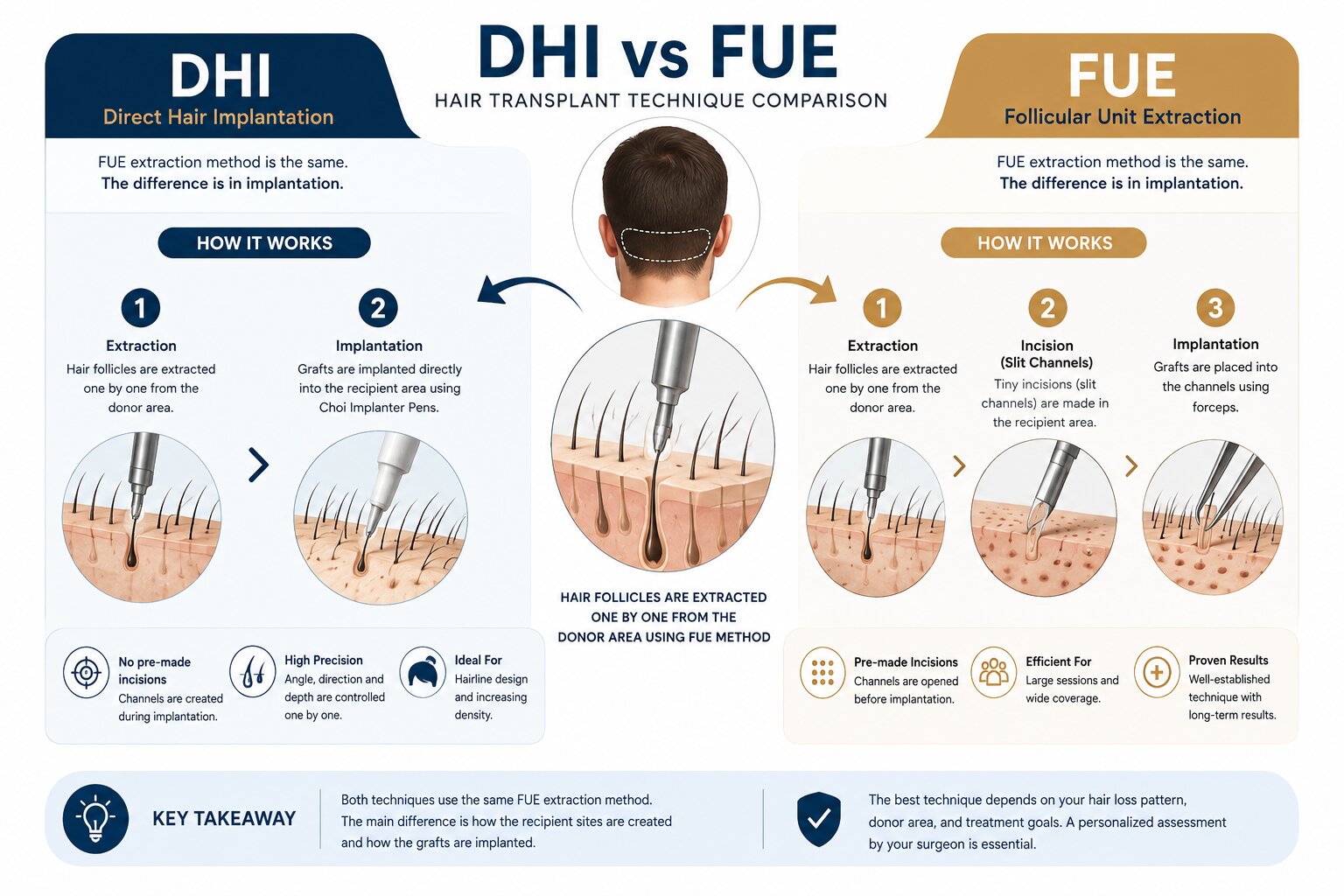 DHI vs Fue Hair Transplant